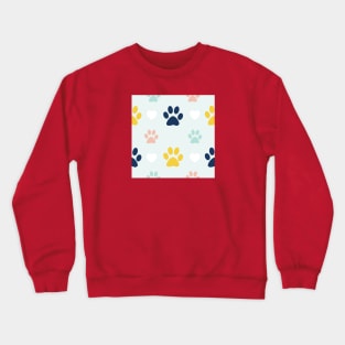 Colorful Puppy Dog Paw Pattern Crewneck Sweatshirt